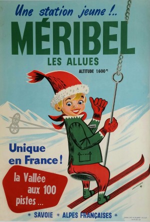 Original vintage poster ski winter sport Meribel